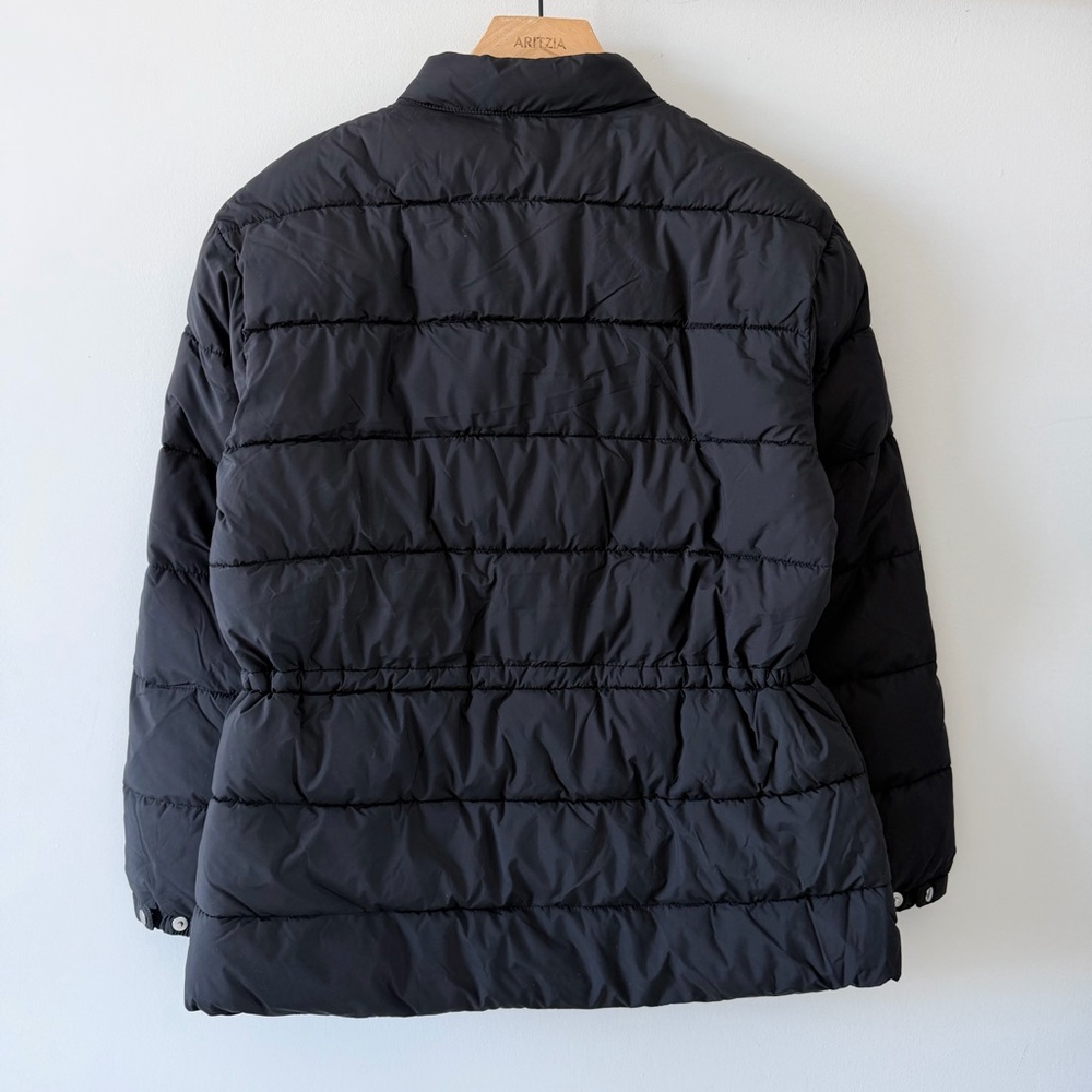 Massimo Dutti Black Water-Repellent Puffer Jacket Size S Drawstring Waist - Picture 8 of 16